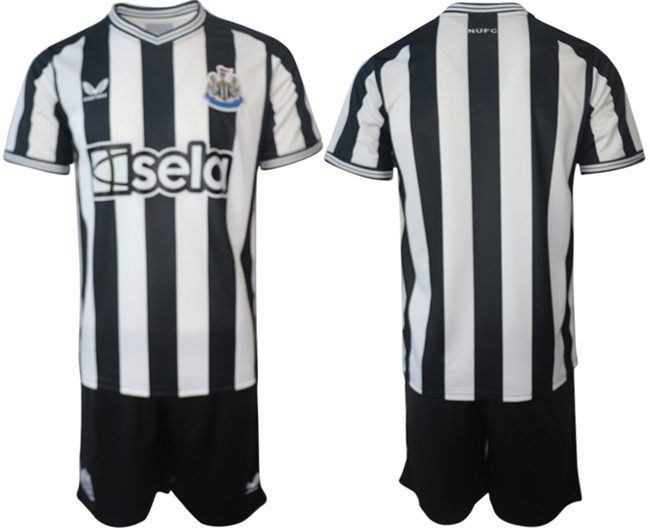 Men's Newcastle United Custom 2023/24 White/Black Home Soccer Jersey Suit